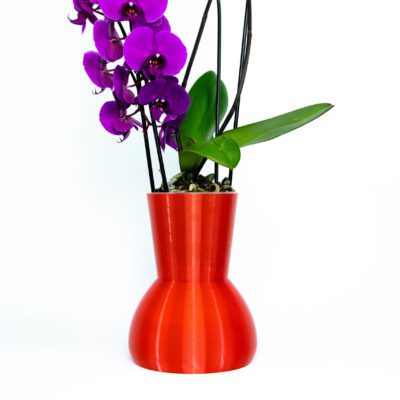 red automatic orchid watering system